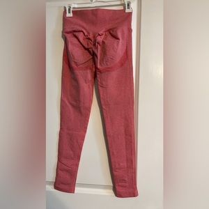 Orange scrunch contour leggings